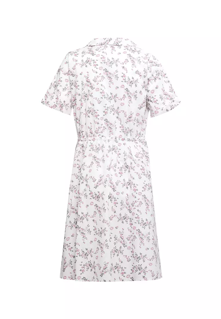 Pito Dito Girl Tizi Dress Midi anak Putih Motif Bunga