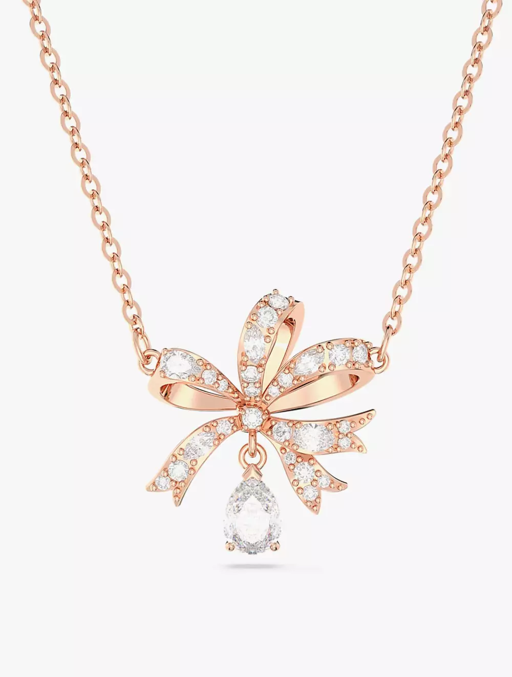 Swarovski Lilia Y Necklace, Butterfly, Rose-Gold Tone Plated