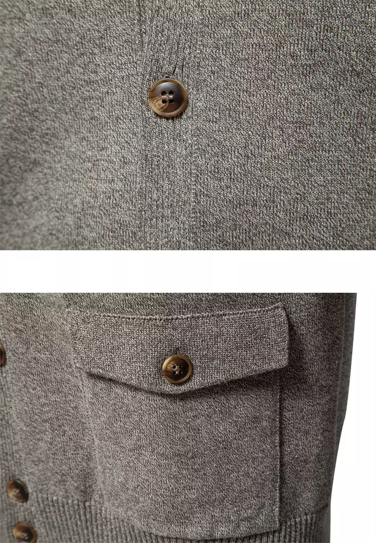 Stand Collar Knitted Cardigan AX-CW61