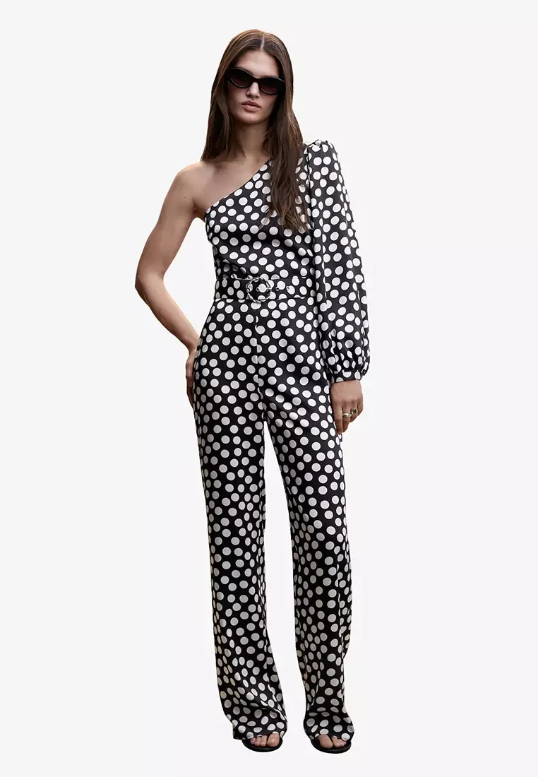 Mango polka dot long jumpsuit 2025