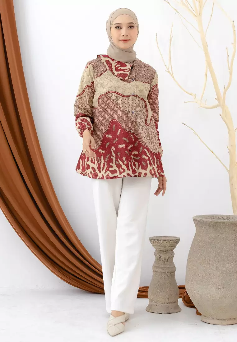 Evans Blouse Batik Premium Wanita Casual Modern