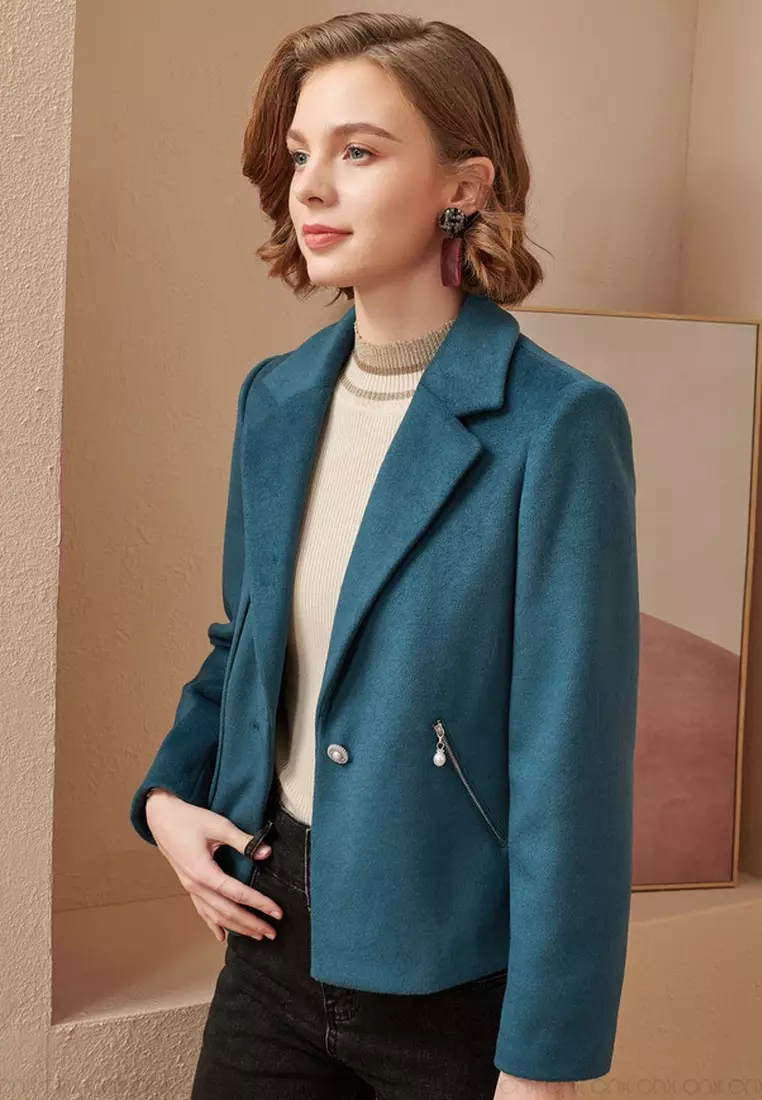 Temperament Suit Collar Warm Woolen Coat