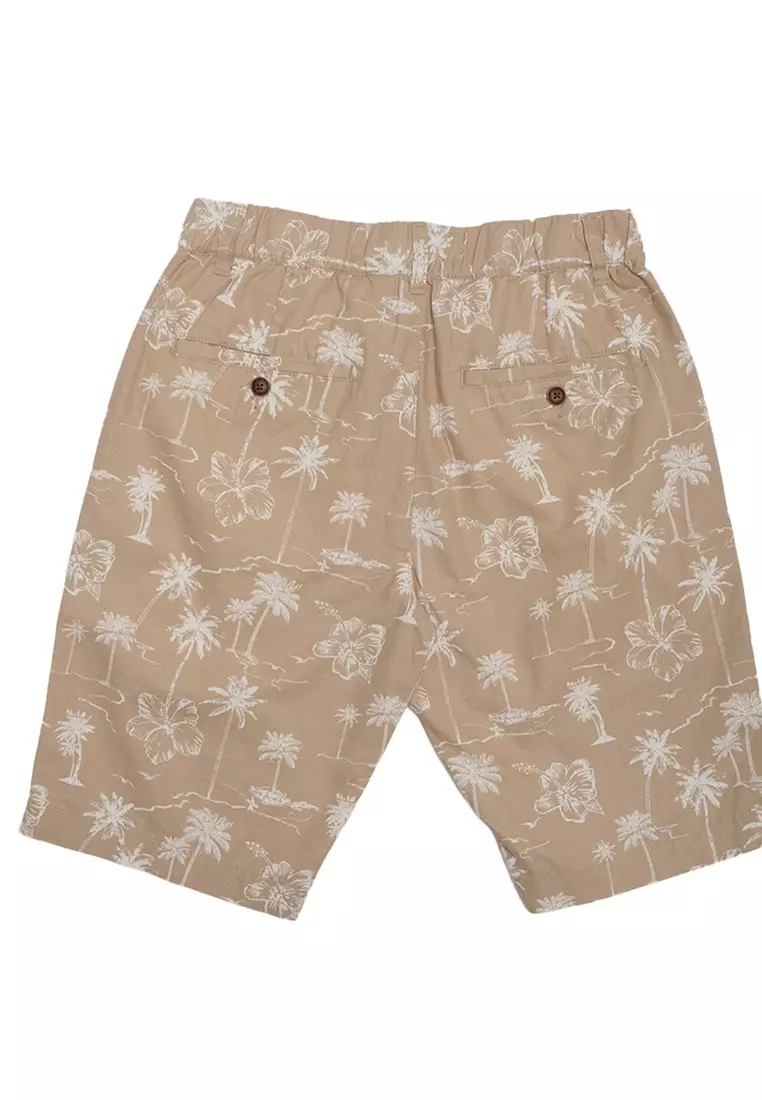 Men's Linen Cotton Low Rise Slim Tapered Bermuda Shorts