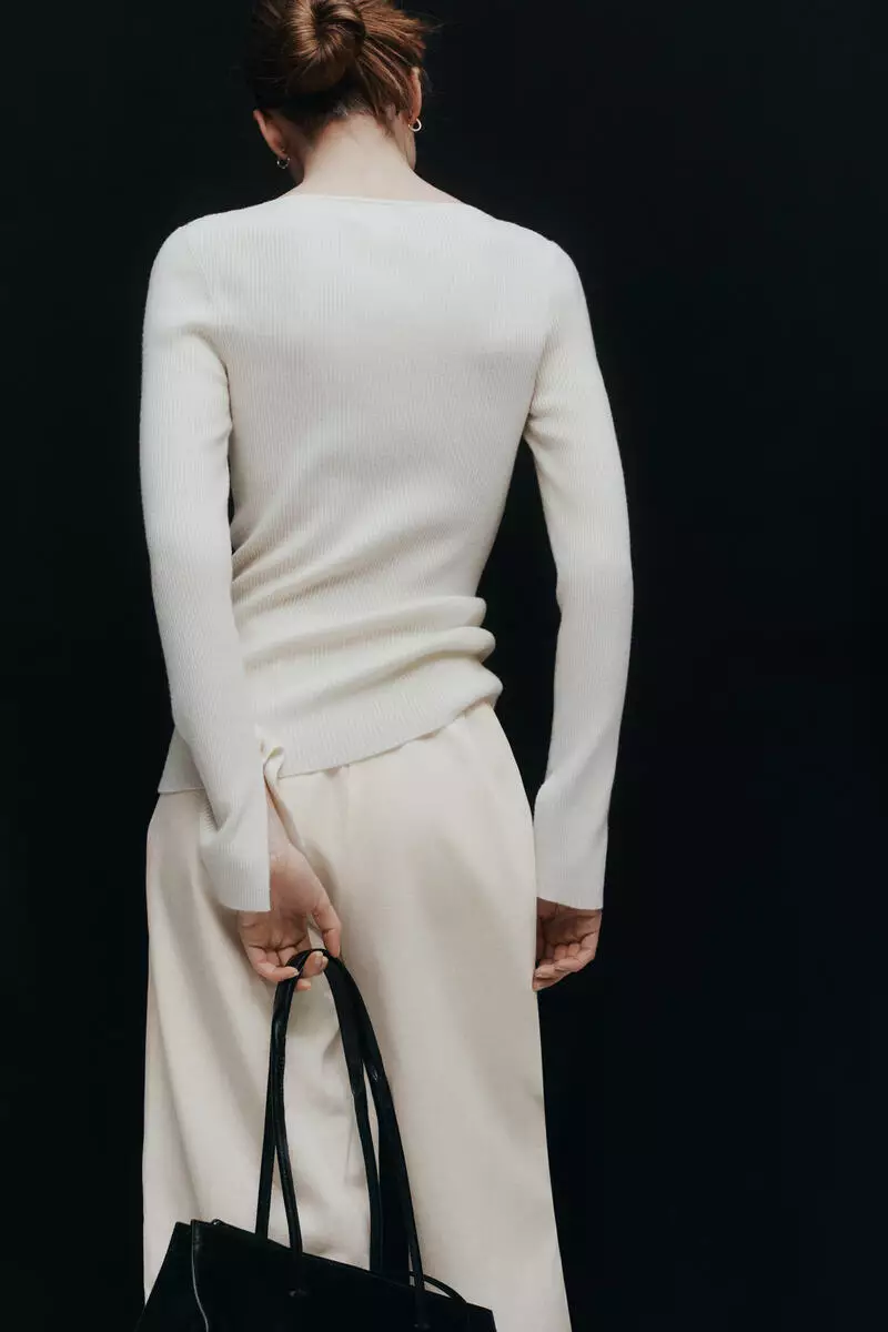 Linen-blend barrel trousers