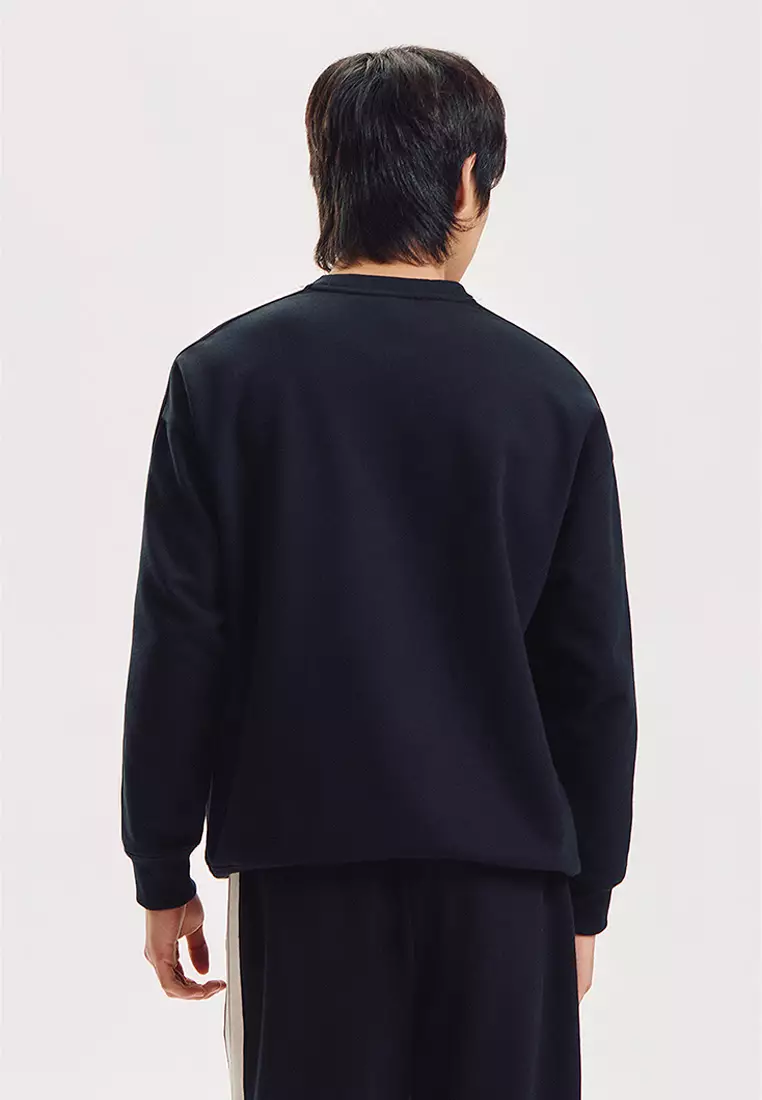 Relaxed Fit Pullover Sweater with Embroidery