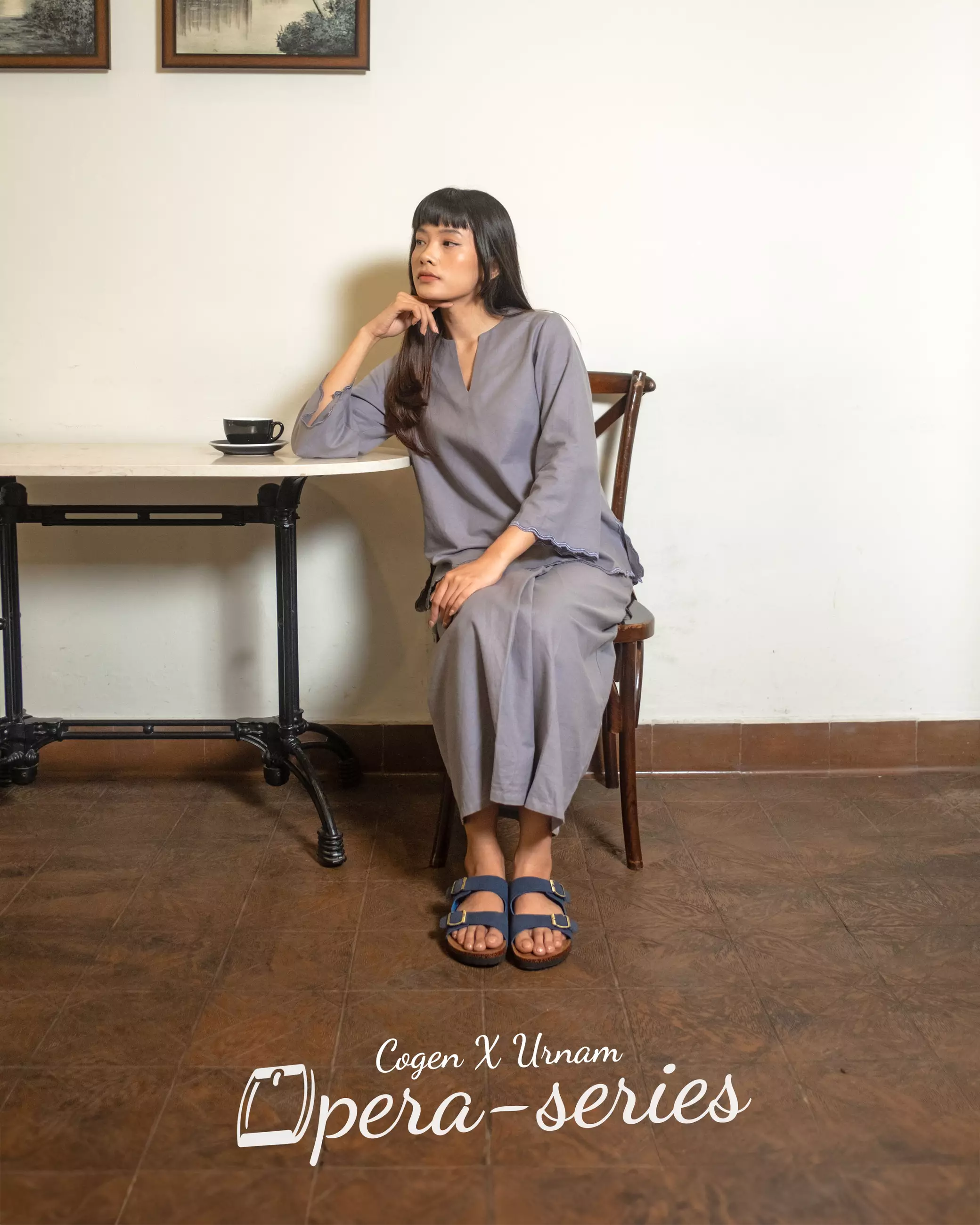 Urnam Sandal Wanita Flat Slip On Nyaman Kasual - Blue