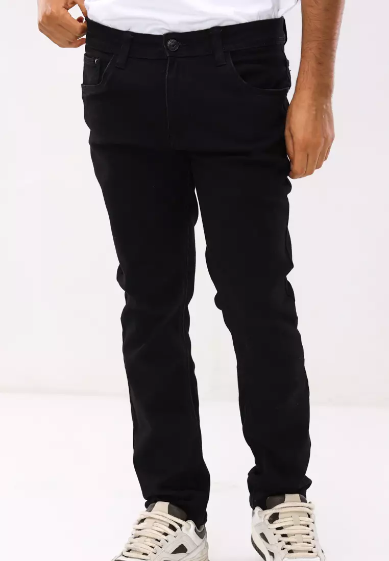 Denim Long Pants Slim Tapered Fit Stretch