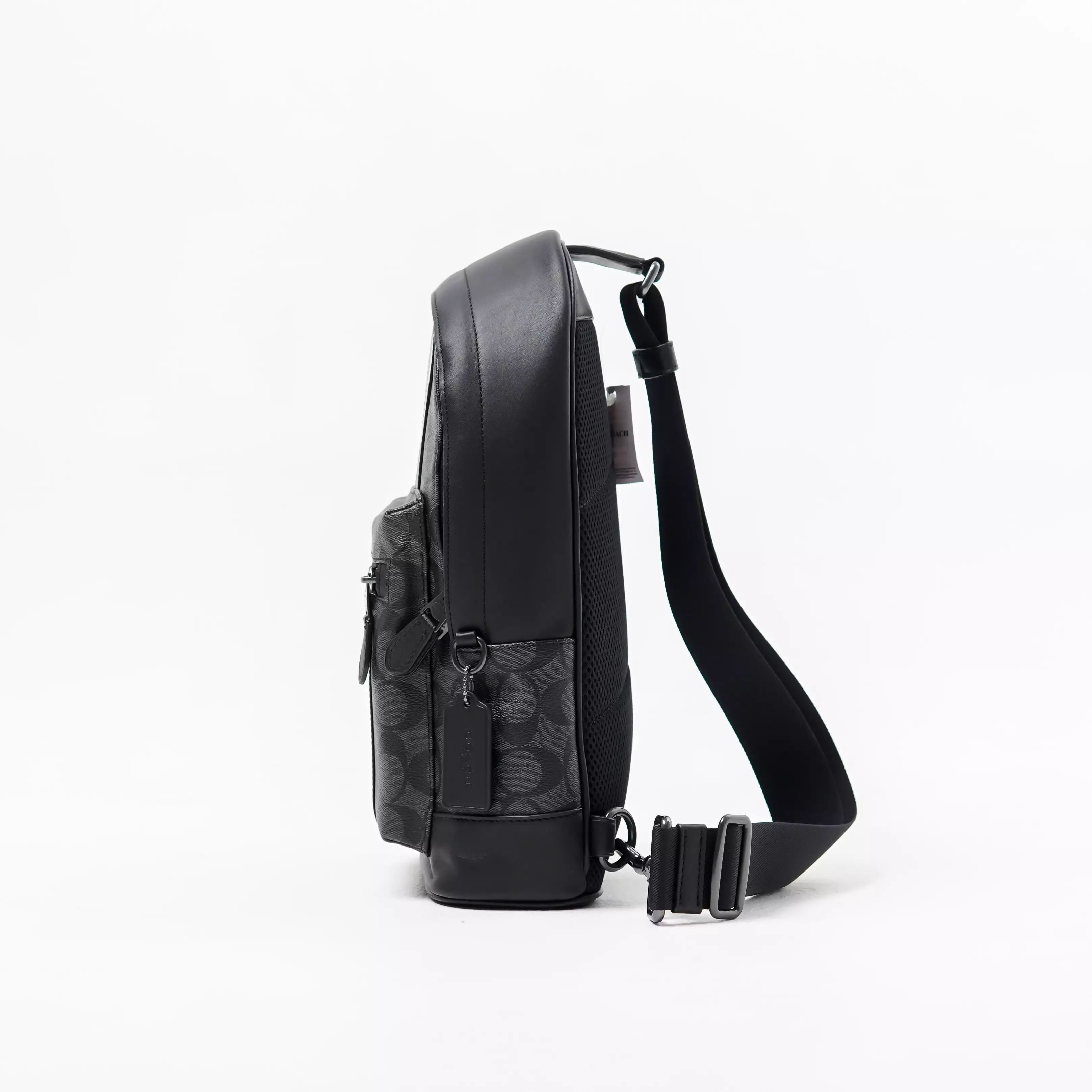 Tas COACH STRIPE BLUE WHITE MONOGRAM BLACK CROSS BODY BAG 100% ORIGINAL