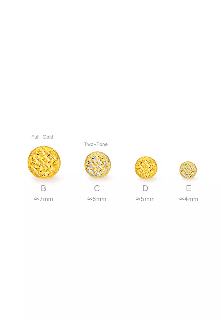 916/22K Gold Sphere Earrings S102C