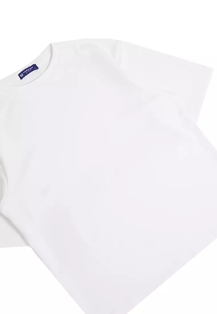 MTO64 kaos oversize rajut katakana back bahan tebal scuba distro third day jepang putih