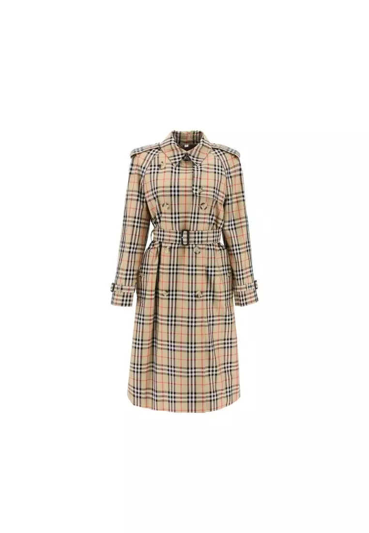 Burberry check 2024 trench coat