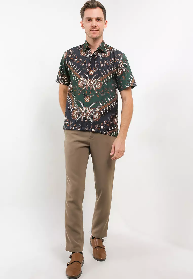 Abhicandra Kemeja Batik Exclusive Premium Pria Casual Modern Lengan Pendek