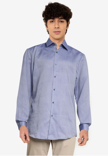 BOSS 藍色 Isko Long Sleeve Shirt - BOSS Men 9029EAA989A60FGS_1