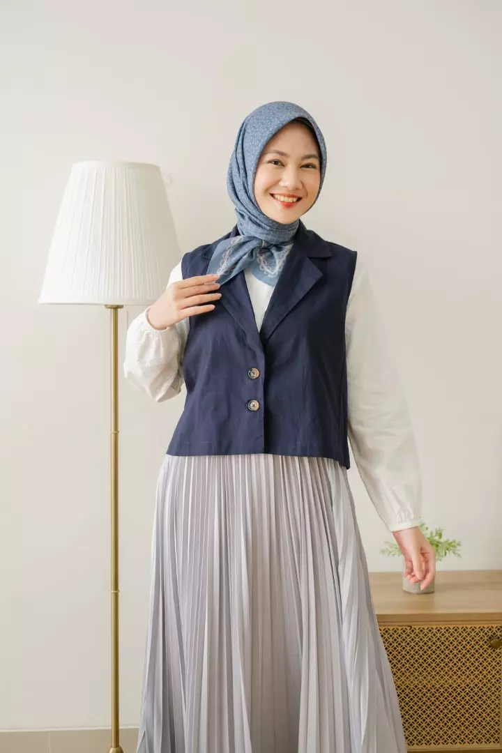 DIVA Vest Navy - Vest Outer Wanita - Bahan Premium Polyester