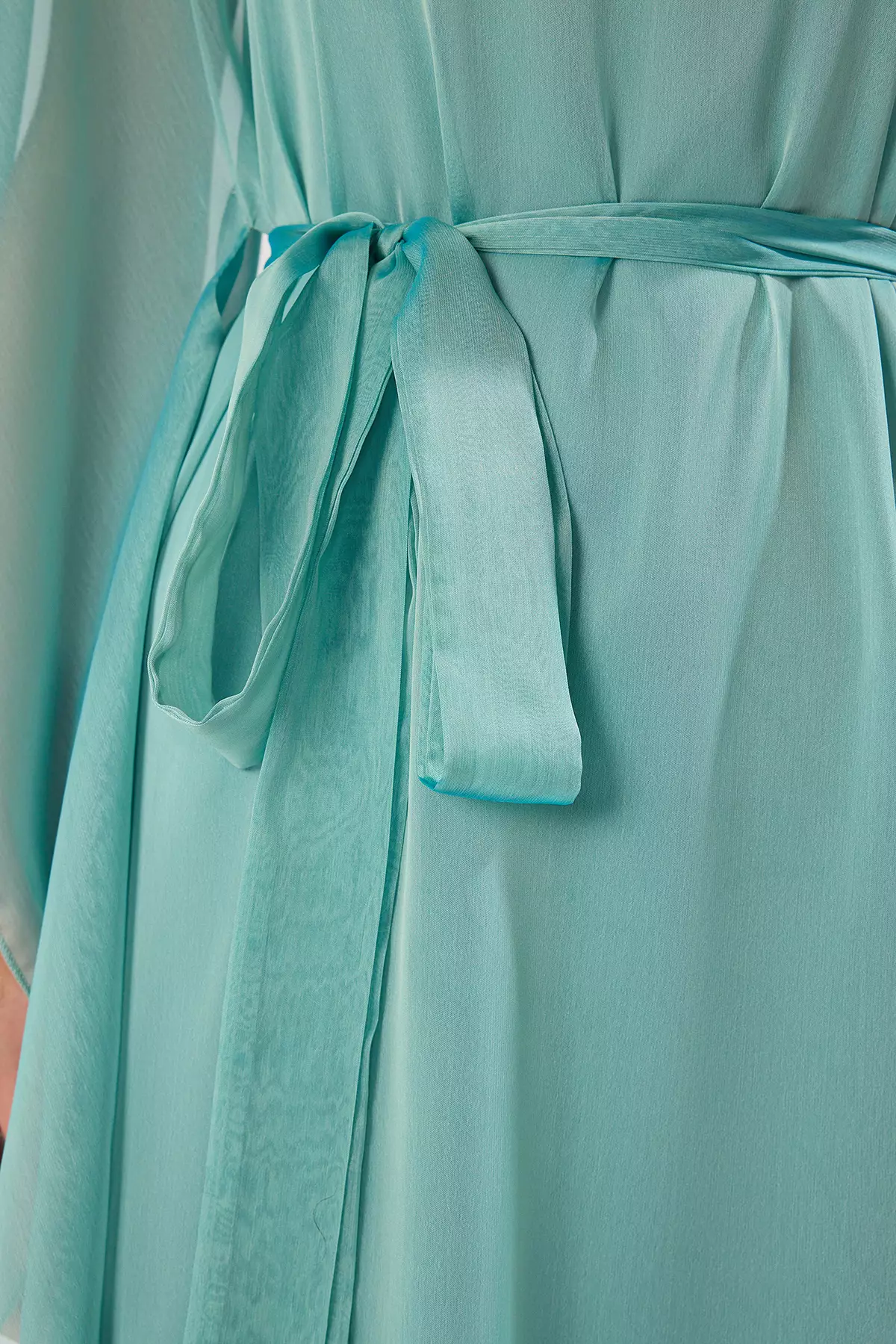 Jual Trendyol Mint V Neck Chiffon Woven Maxi Chic Evening Dress