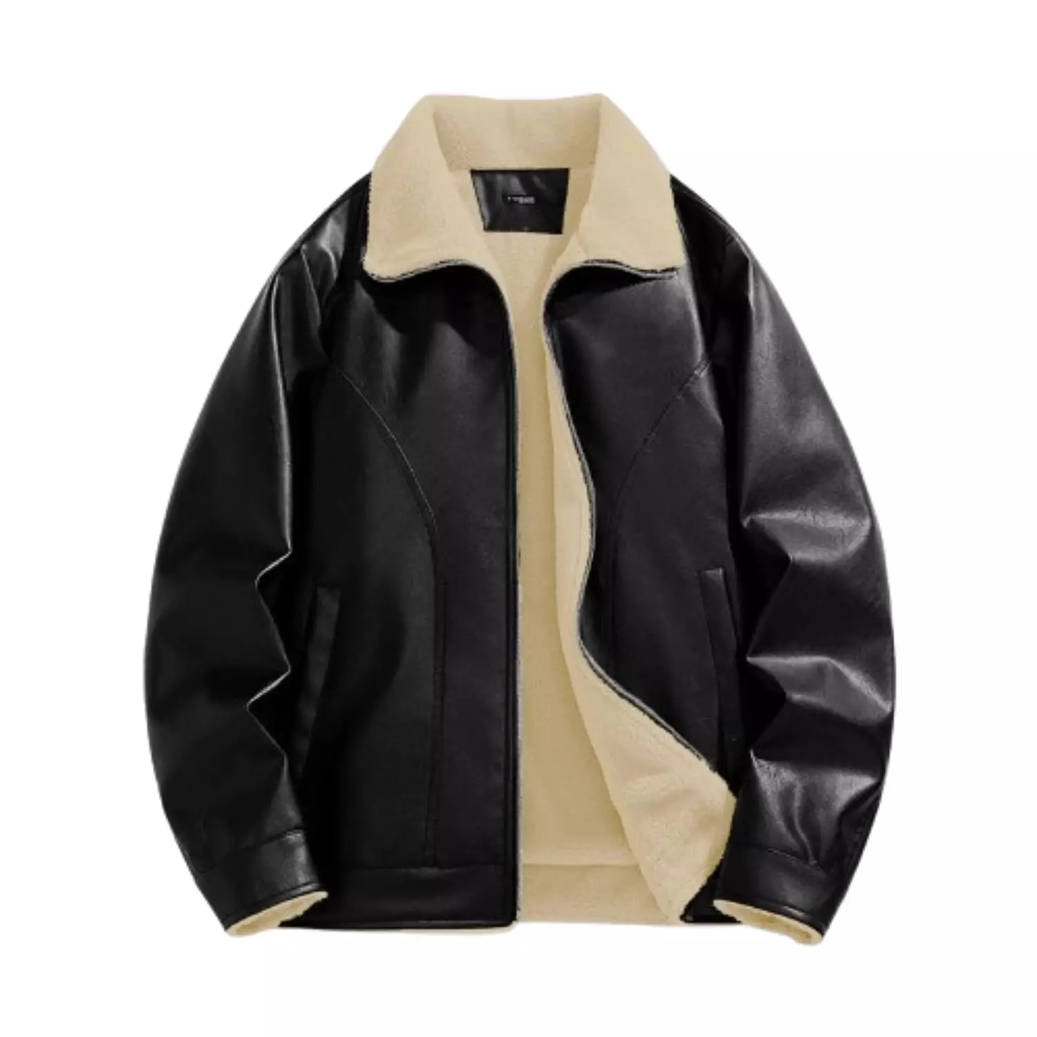 Jaket Kulit Sintetis Sherpa Lembut