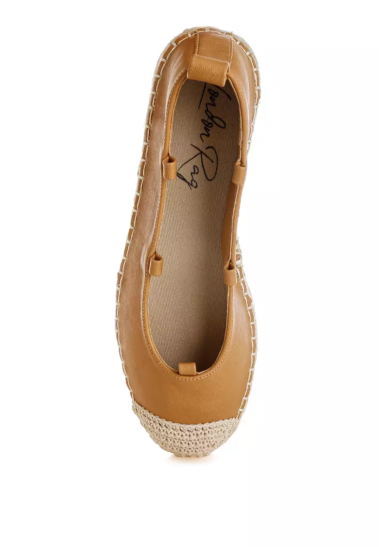 Woven Toe Lace-Up Espadrilles in Tan