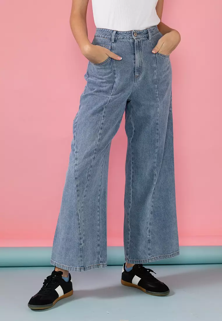 Lubna Recycled Cotton Denim Pants 2024, Buy Lubna Online