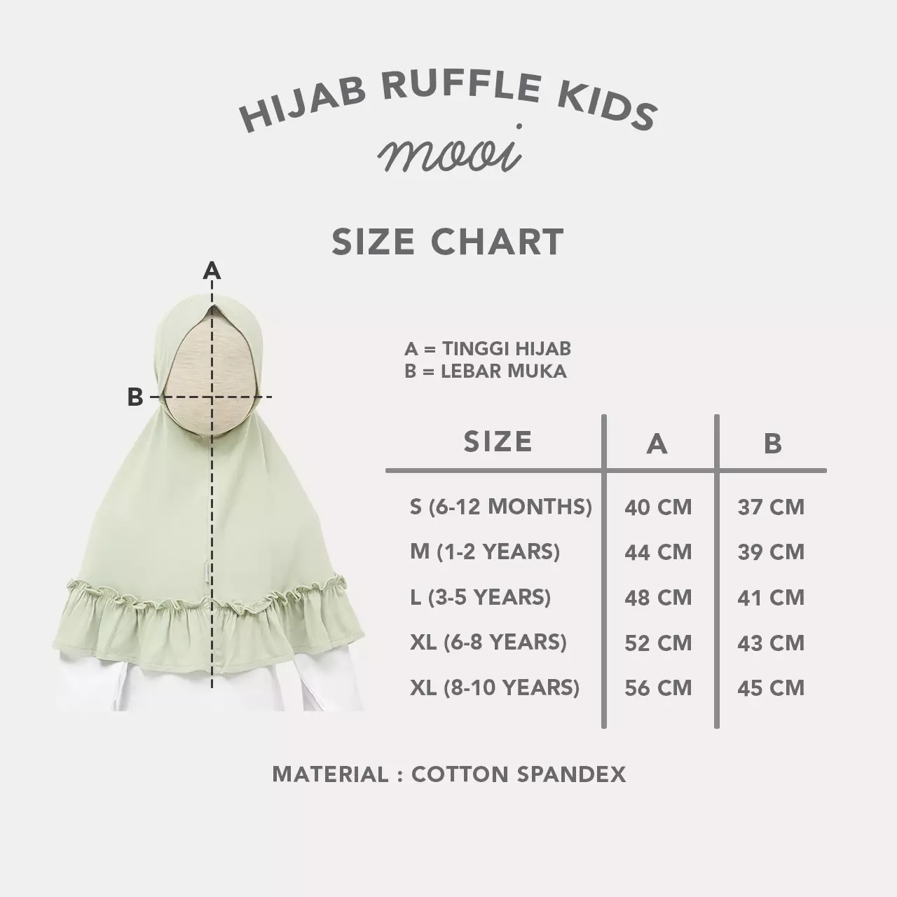 Mooi Hijab Ruffle Anak Jilbab Anak Perempuan - Clay Red