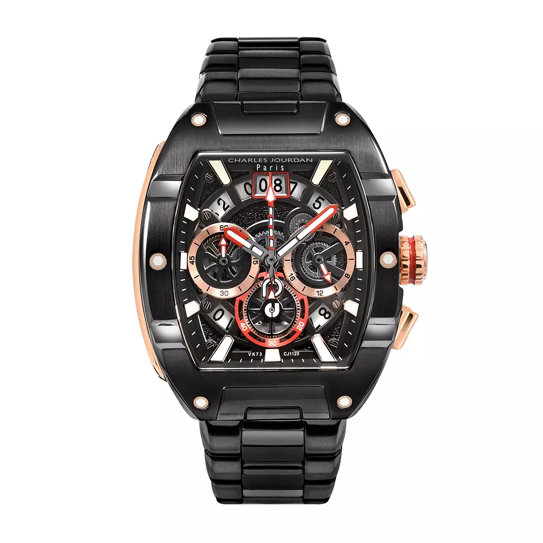 Jam Tangan Pria Charles Jourdan Ultra Black Quartz Stainless Steel CJ1120-3032C Original