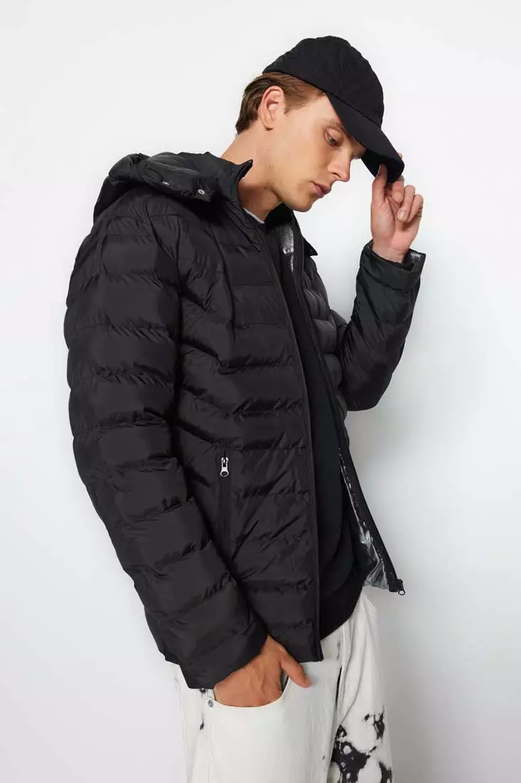 Down jacket with removable on sale hood