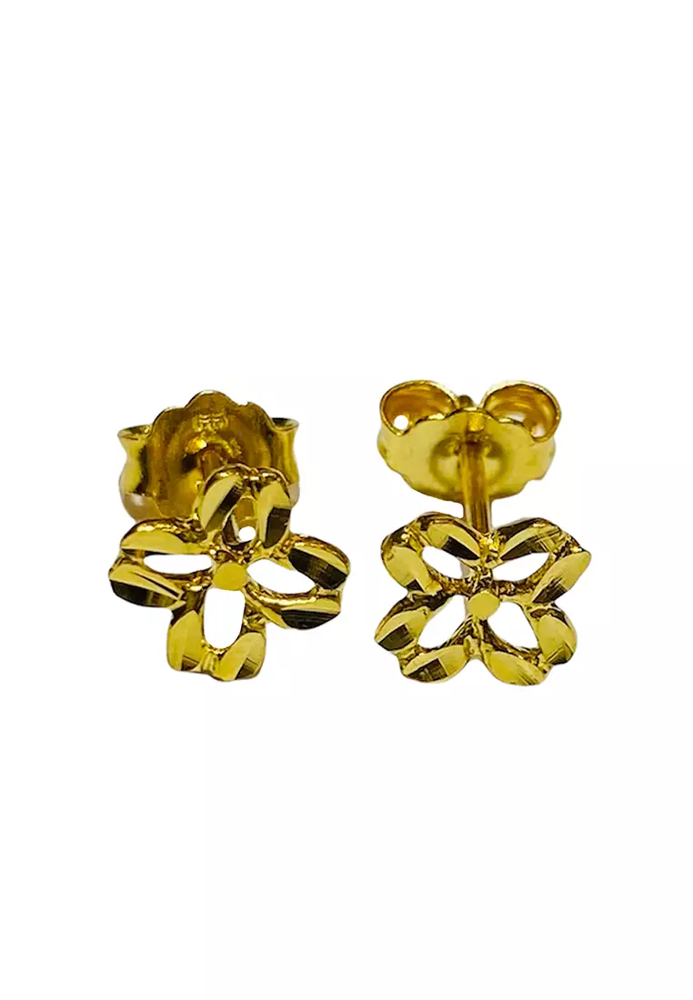 Golden color earrings online clearance