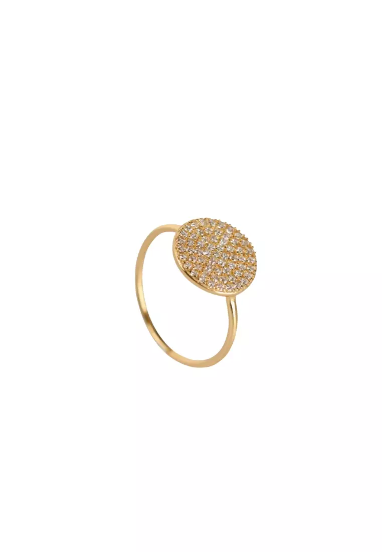 Buy Foundry Foundry Vermeil Pave Round Ring 2024 Online ZALORA