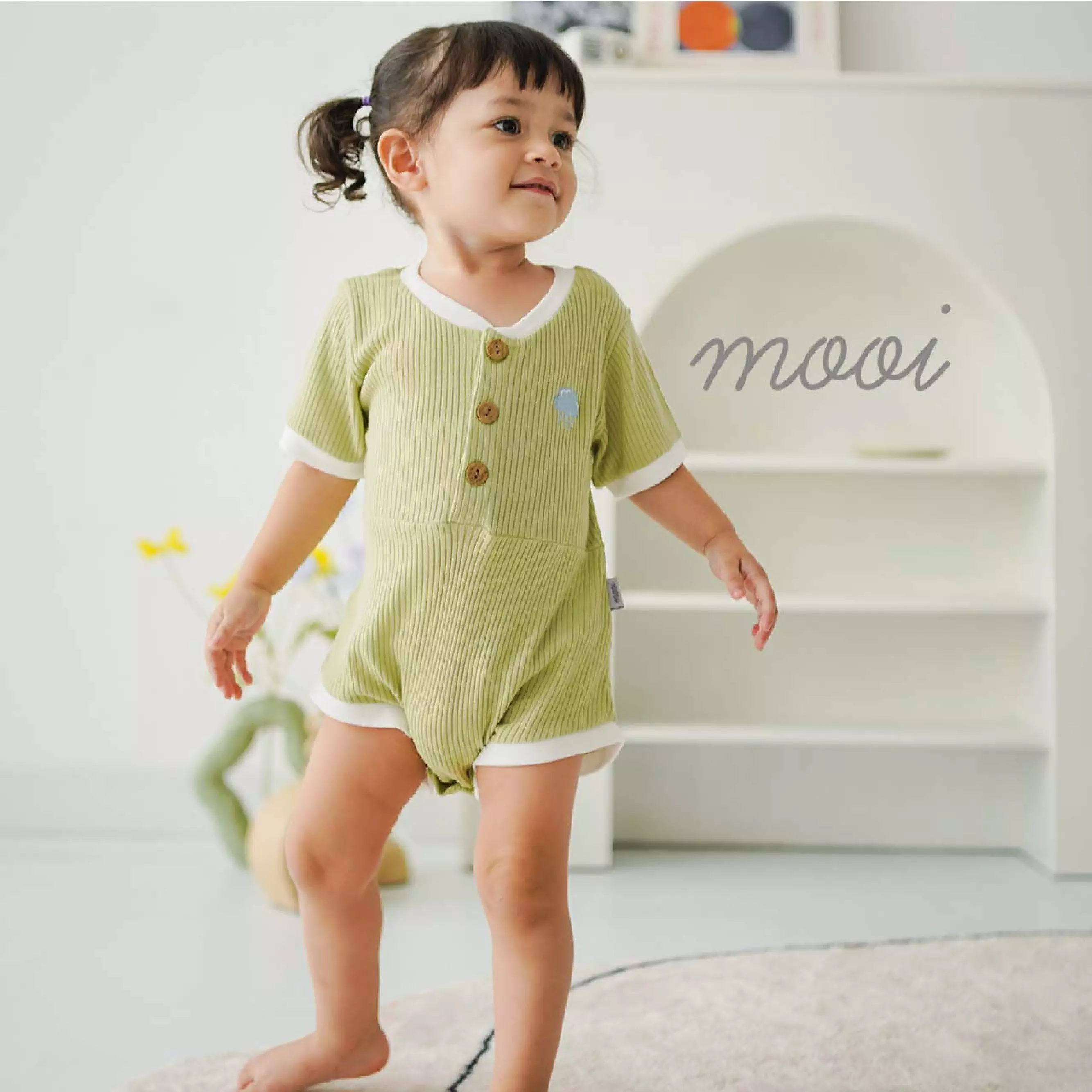 Mooi Jumper Bayi Lilo Rib Romper Baby - Mango Punch