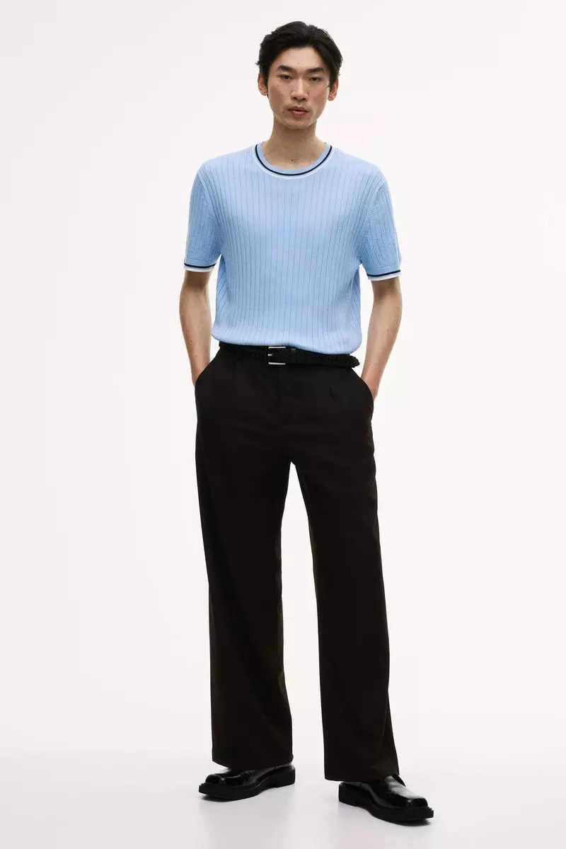 Slim Fit Rib-knit T-shirt