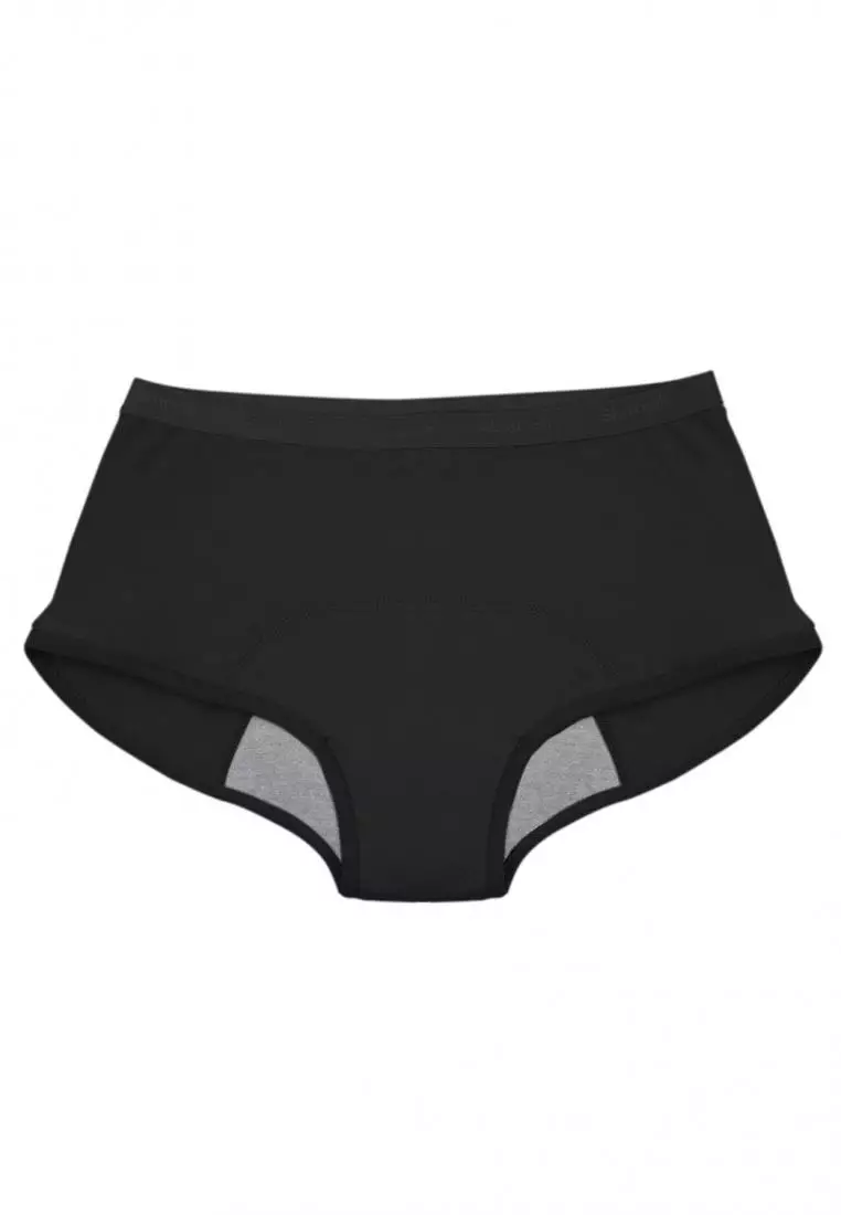 Hanes Comfort, Period. Briefs Underwear, Moderate Leaks, Black, 3