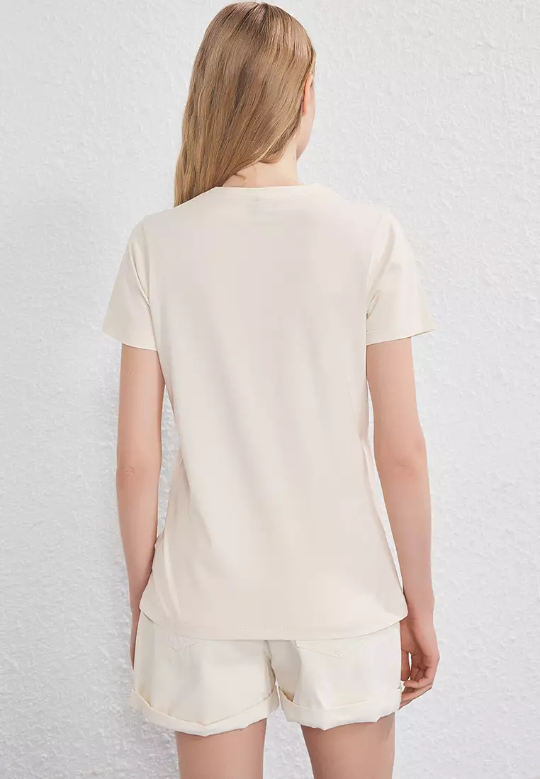 Trendyol Girocollo con Slogan Regular Felpa Maglia di Tuta, Nero