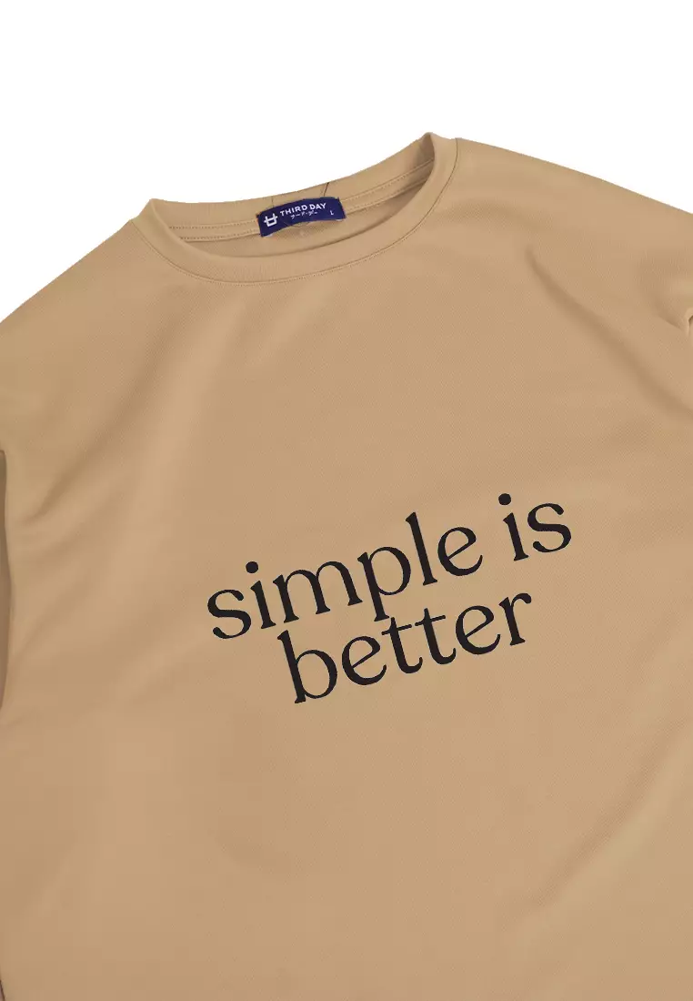 MTL82 kaos t shirt pria oversize thirdday simple is better khaki