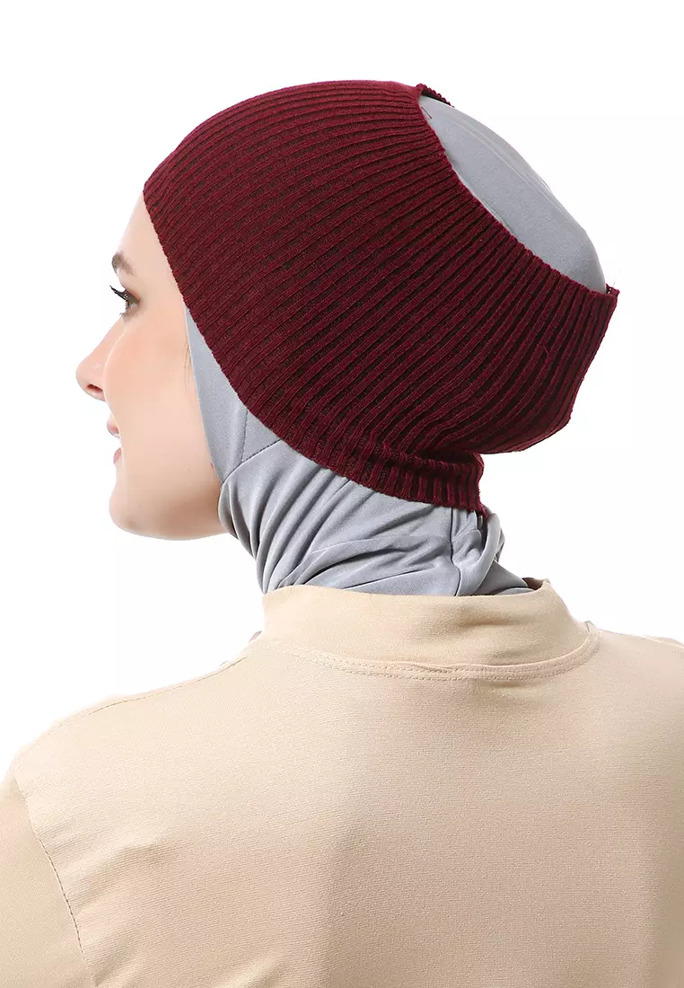 Irma Ciput Muslimah Wanita Motif Polos Simple Fashion Women - Maroon