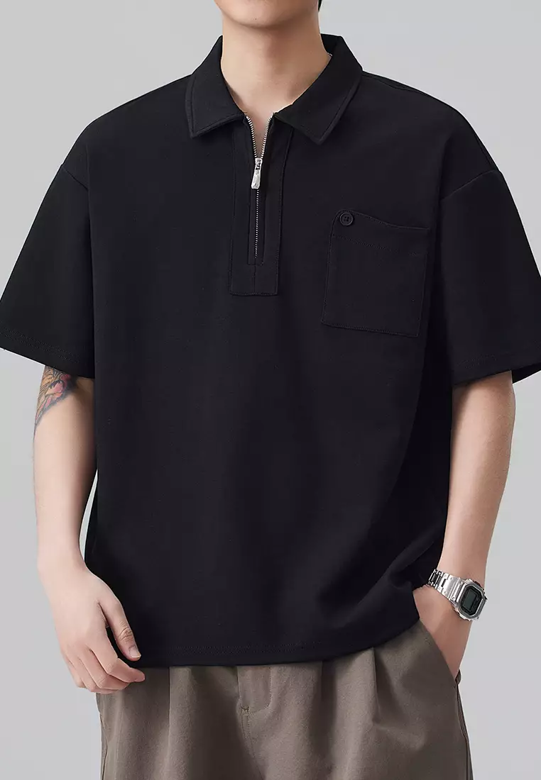 Half Zip Collar Polo Shirt AY-D8909