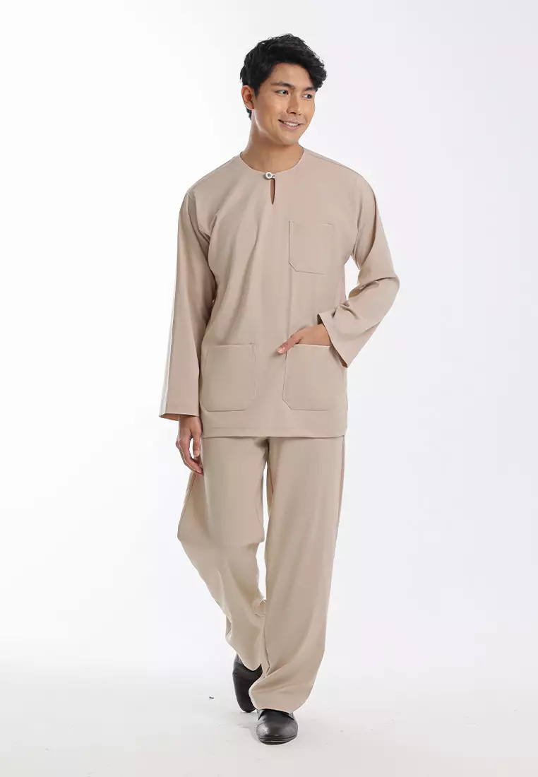 Alain Delon Baju Melayu Teluk Belanga Dewasa - 19026003-80DollarLightBrown
