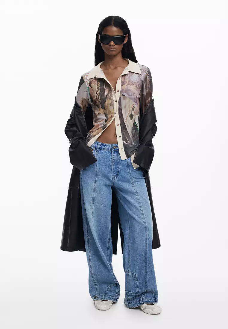 Chiffon cuff T-shirt