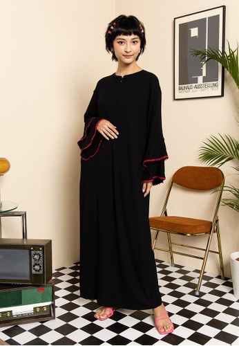 Lubna black Knit Camellia Dress 9720CAA8E141E0GS_1