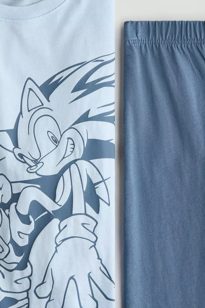 Printed cotton jersey pyjamas