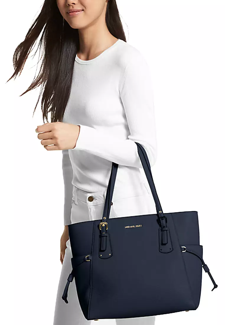 Voyager crossgrain leather tote michael kors discount