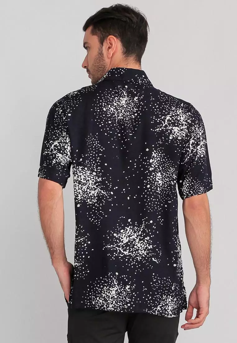 Nade Japan NTA70 Kemeja MKM Men Basic Splatter Navy