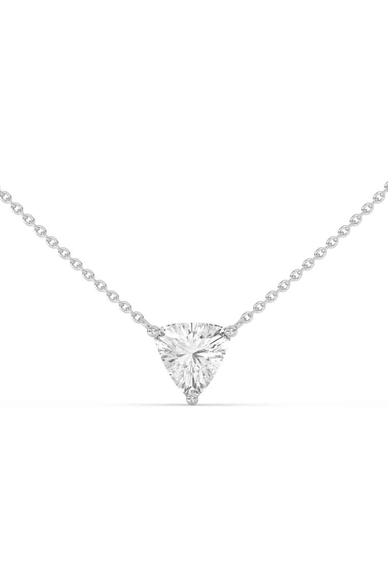 Modern Trillion Cut Lab Grown Diamond Pendant Necklace in 14K White Gold D/E-VVS/VS (0.52ct TDW)