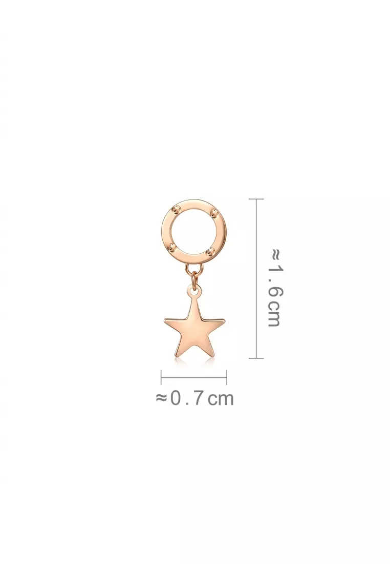 18K Rose Gold Star Jewelry Accessory for Women 92537H [Not include the hoop] (Sold Single Not Pair)