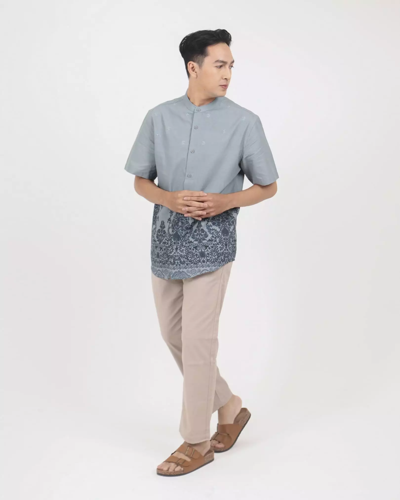 AMK Kemeja Koko Pria Lengan Pendek KK Hasan S/S Blue