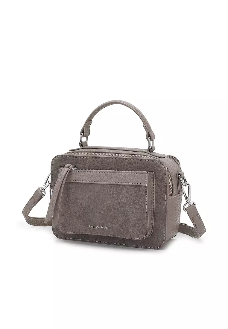 Women's Top Handle Bag / Sling Bag / Crossbody Bag / Shoulder Bag (Tas Tangan Wanita / Tas Selempang Wanita / Tas Bahu Wanita) - Abu-Abu