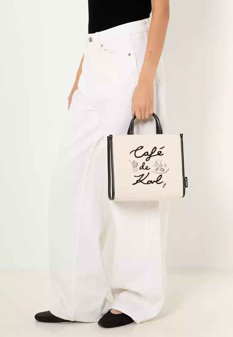 Buy KARL LAGERFELD KL x Jorge Parra Square Canvas Tote Bag