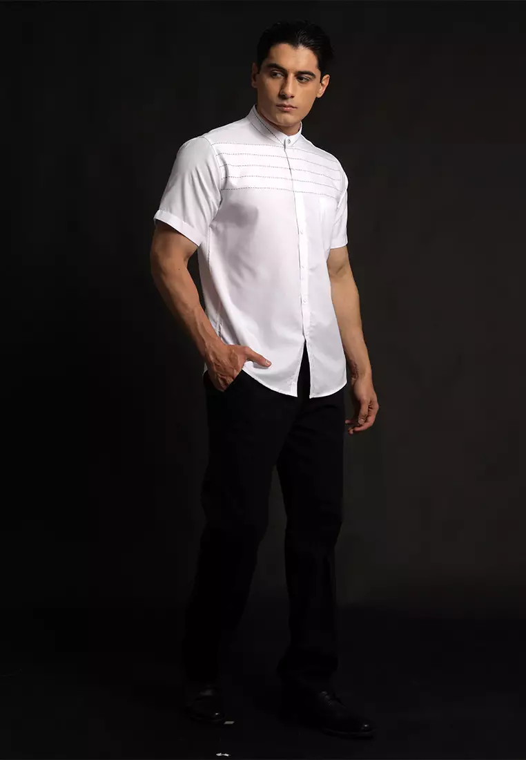 Casella Baju Koko Pria Lengan Pendek Exclusive Premium Harun 4033 White