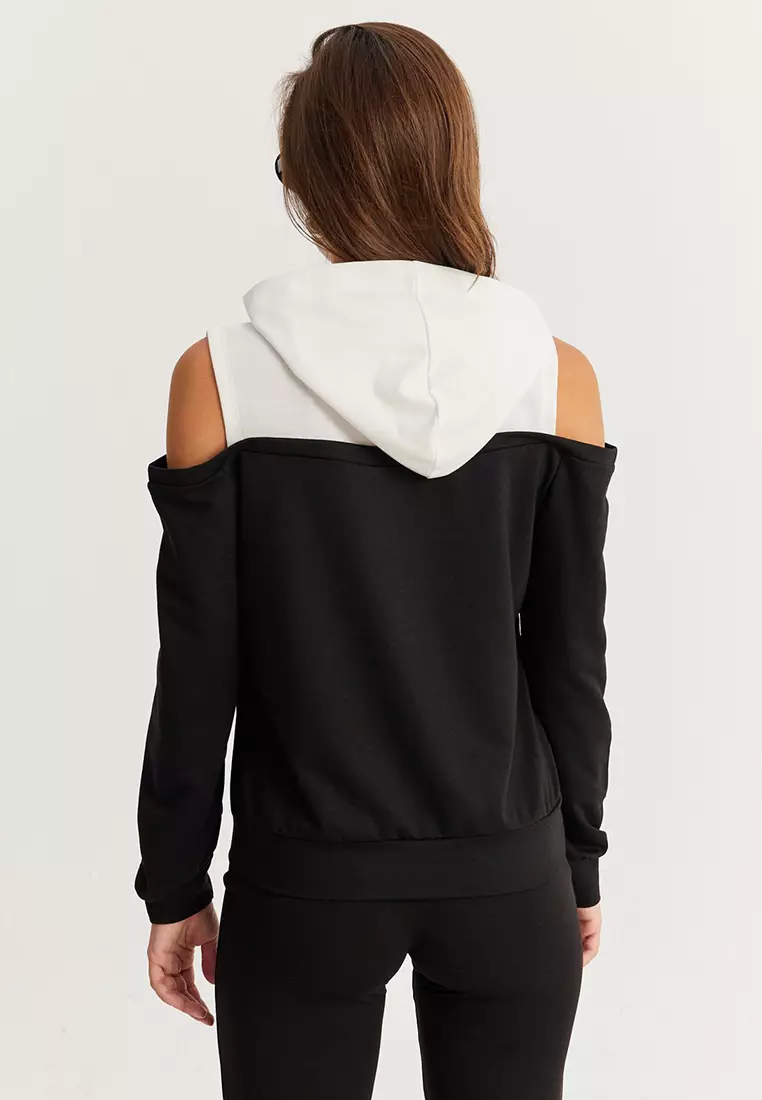 Combined Cold Shoulders Sweatshirt
