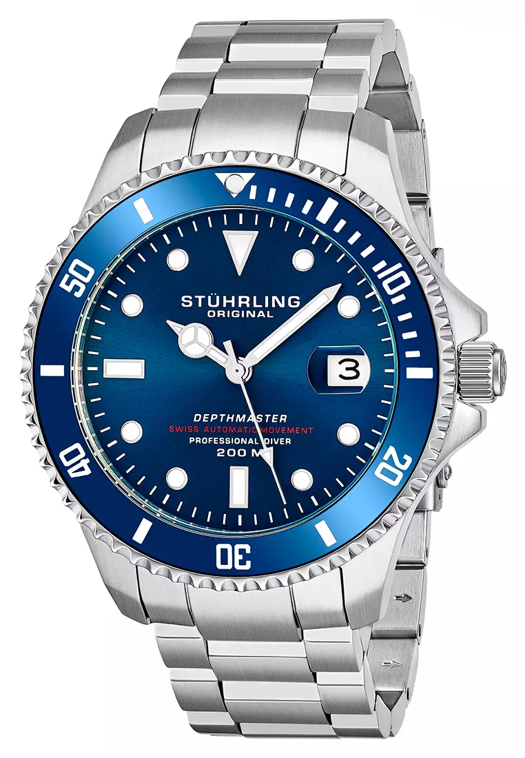 Stuhrling Original Depthmaster 883-02 Jam Tangan Pria Automatic Diver Analog