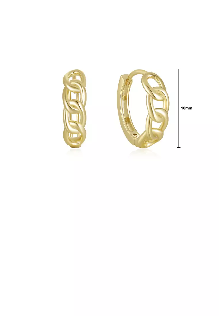 Buy Glamorousky 925 Sterling Silver Plated Gold Simple Personality