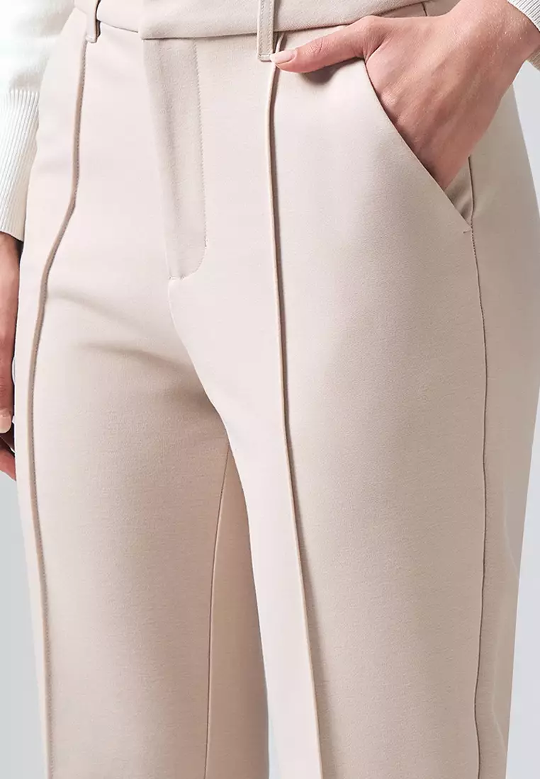 Tapered Trousers with Pintucks